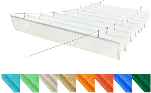 LXBAMKEA Einziehbare Welle Sonnensegel, Einziehbare Wellenüberdachung-Pergola-Abdeckung, Anti-UV-Sonnenschutz Wellenmarkise Mit Montagesatz, Outdoor Terrasse, Garten Einziehbares Sonnensegel