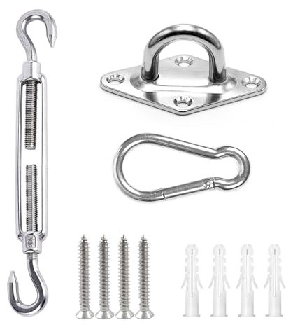 Shade Sail Hardware Kit,6 Inches Sun Shade Sail Hardware Kit,Shade Sail Hardware,Shade Hardware Kit for Garden Outdoors