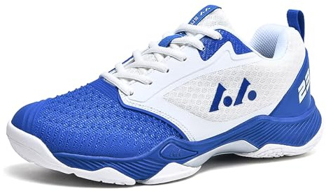 BLBK Badmintonskor, unisex volleybollskor, Vit blå 023, 44 EU