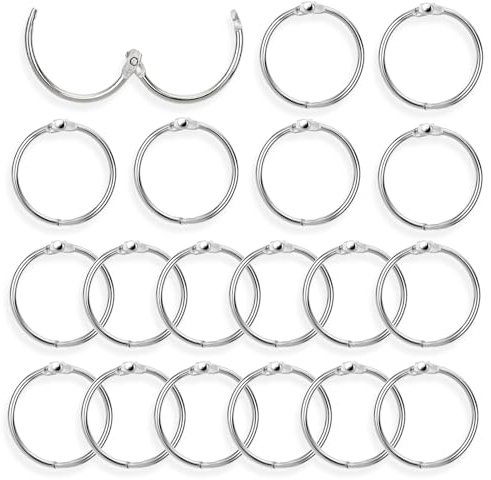 20 Stück Binder Ringe Bücher Ringe 30mm Lose Blatt Buch Ringe Metall Ringe Loseblatt Verbinder Ringe Heftringe Ringbuch Ringe für Scrapbook Album Notizbuch Karteikarten(Silber)