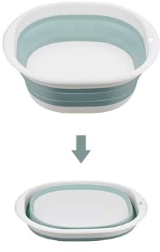 3.5 L Foldable Washing Up Basin, Portable Multipurpose Washing Bowl, Collapsible Space Saving Washtub, Retractable Storage Container for Kitchen Travel Camping Hiking Motorhome Outdoor(Blue,S)