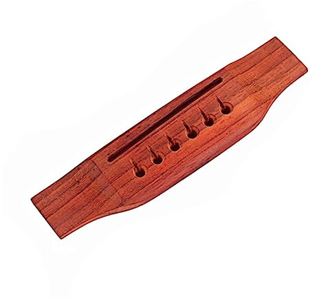 Gq297 Redwood Guitar Bridge for Acoustic Guitar DIY Vintage Red | 6 String Design, Quick Mount Fitting, Good Sound Output for Replacement Parts
