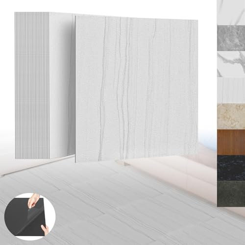 XINZI Piastrelle autoadesive in PVC, per pavimenti in vinile, autoadesive, per pavimenti in vinile, effetto legno, 54 piastrelle in vinile, 5,02 m², per cucina, soggiorno, grigio chiaro
