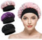 AOGOE 3 Pcs Soft Satin Bonnet, Hair Bonnet for Sleeping, Wide Elastic Band Satin Bonnet, Silk Bonnet Shower Cap, Sleeping Hair Care Cap Bonnets, Night Sleeping Head Cover Sleeping Hat for Girls Women