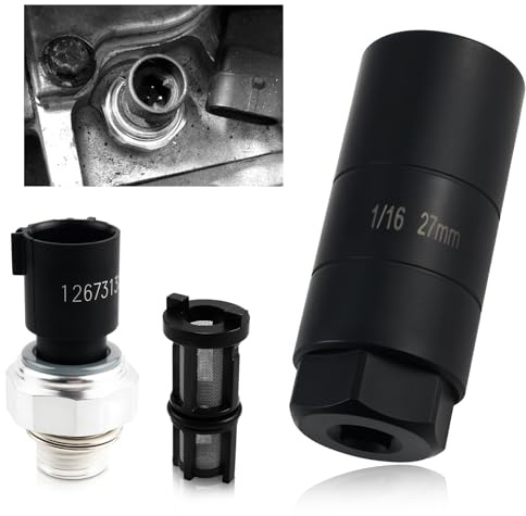 Car Oil Pressure Sensor Replace OEM 12673134,Oil Pressure Switch Socket & Oil Pressures Sending Unit Compatible with GMC Hummer Buick,Oils Pressures Sensor Socket with 3/8 Drive