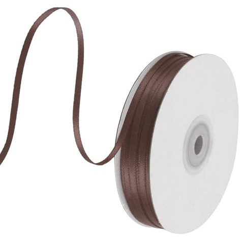 91 m Satinband Braun, 3 mm Doppelseitig Schleifenband Geschenkband Dekoband Seidenband Doppelsatinband Satin Ribbon für Hochzeit Geburtstag Party Dekoration, Geschenkverpackung, Basteln