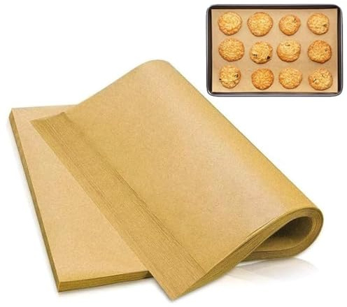 SOMFIUI 100 hojas de pergamino sin blanquear, antiadherente, precortadas, perfectas para hornear fresadora de aire de barbacoa, taza de pan de vapor (20 x 30 cm)