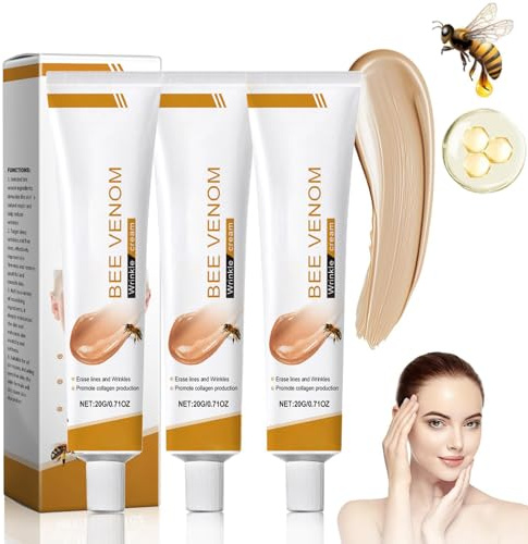 3 Stück Bienengiftsalbe Bienengift Faltencreme - Bee Venom Anti Falten Creme - Anti Aging Creme Frauen - Feuchtigkeitscreme für Gesicht für Alle Hauttypen - Hautstraffende Gesichtscreme Hautpflege