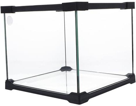 BESPORTBLE Acquario di Vetro per Tartarughe 20x20x16 Cm Serbatoio Ecologico per Rettili Design Profondo e Sicurezza Antiscivolo Habitat Vivente Versatile per Piccoli Animali Domestici e Tartarughe