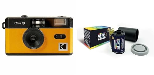 KODAK F9 - Appareil Photo Rechargeable Ultra F9-35mm - Yellow + GT Photo Pellicule Photo Couleur Retro 35mm - 24 Photos