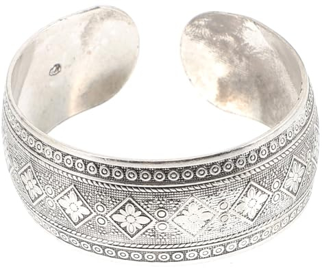 JOINPAYA Bracelet Creux Jonc Femme Rétro Sculpté Ajustable pour Sorties Quotidiennes et Fêtes telles que Saint- ou Fête Nationale