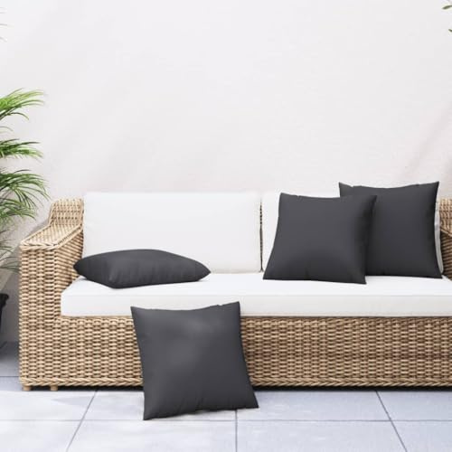 Frdhee Gartenstuhlauflagen Sitzkissen,Sofakissen 4 STK. Schwarz 40x40 cm Stoff für Balkonstühle, Gartenstuhl, Bänke