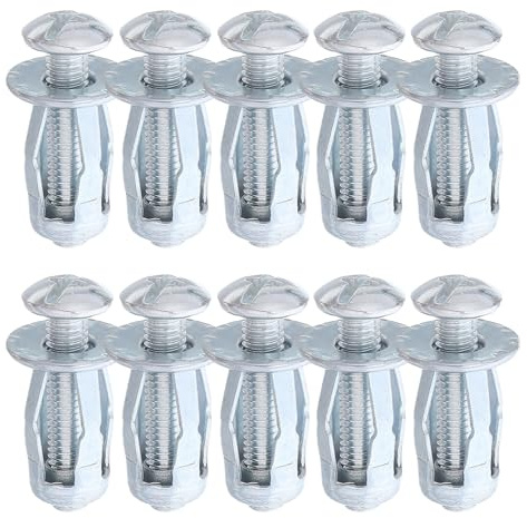 Baluue Set 50 Pezzi Dadi a Petalo M5 in Acciaio al Carbonio Viti di Espansione per Pareti in Cemento e Cartongesso Bulloni di Ancoraggio per Lavori di Miglioramento Casa e Riparazioni