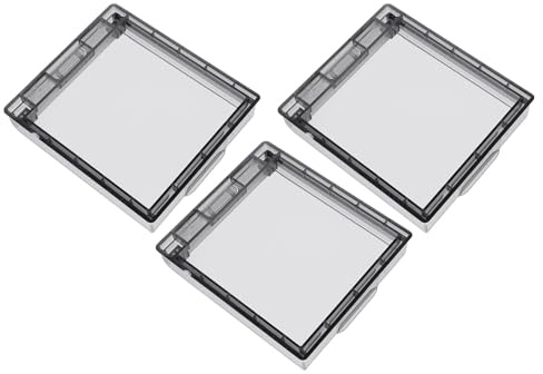 NAMOARLY Cubierta de Luz Adhesiva para Interruptor de Pared 3 Piezas Gris Caja de Luz Tapa Abatible a Prueba Baño y Cocina