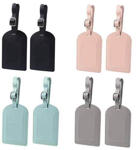 8 PCS SuitcaseTags, Colourful Luggage Tags, Luggage Tags aus Leder, Personalisiert Kofferanhänger Namensschild, Koffer Adressanhänger für Reisetaschen, Handtaschen, Rucksäcke