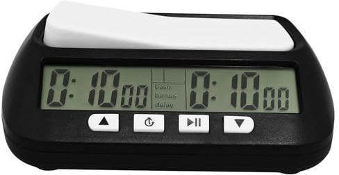Schachuhr Professional,Digitale Multifunktionsanzeige Schachtimer mit Bonus/Countdown/Delay,Schachuhr Digital,Schachuhren,für Zuhause,Turniere (schwarz)