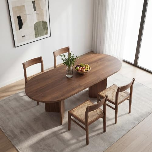 Table à manger extensible 120/160 x 80 cm pour 4–6 personnes, table de salle à manger rectangulaire avec coins arrondis et plateau de table de 18 mm, table de cuisine moderne dans un style épuré