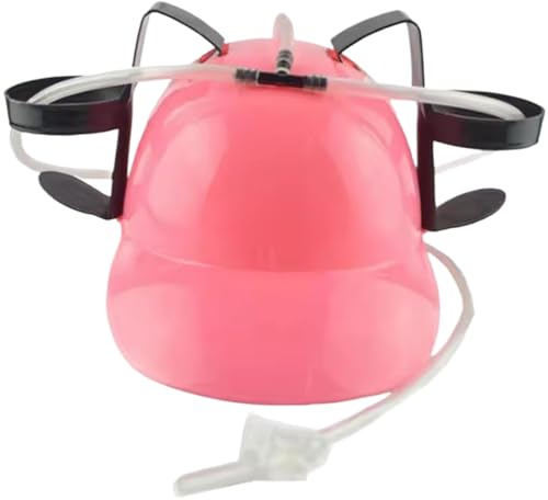 Vervevum Beer Hat Creative Drinking Hat Cute Fun Drinking Helmet for Beer and Soda Novelty Helmet Can Holder Drinker Cap with Straw for Home, Party, Funny Hats