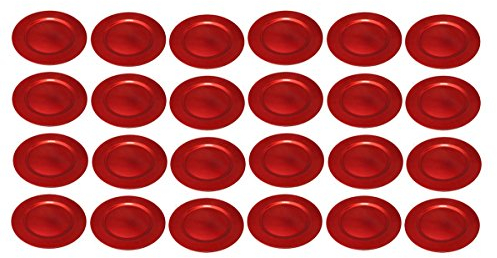 TAMLED Platzteller Dekoteller Ø 33 cm rot Set in wiederverwendbarem Kunststoff