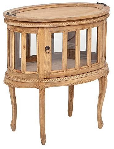 LEBENSwohnART Teeschrank Barschrank CORUNA Mahagoni Antique Natural Beistelltisch Vintage