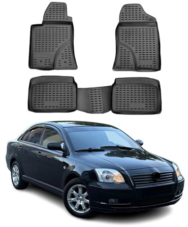 OMAC Gummimatten Fußmatten kompatibel mit Toyota Avensis 2003-2009 TPE Automatte Schwarz 4X