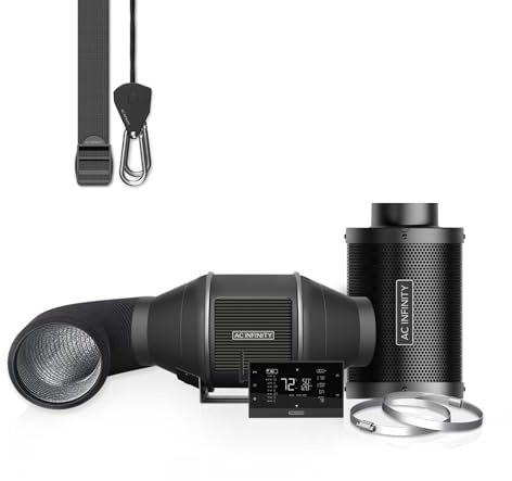 AC Infinity Air Filtration PRO Kit 100mm, AI Controller WiFi App Control & Auto Level Adjusting, Inline Fan, Carbon Filter, Ducting, Ventilation for Grow Tents, Hydroponics, Indoor Gardening 4-Inch