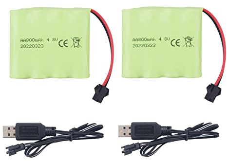 2PCS 4,8V 800mAh Wiederaufladbare RC Spielzeugauto Batterie SM2P Stecker RC Truck Stunt Auto Bagger Spielzeugauto Batterie und USB Ladekabel