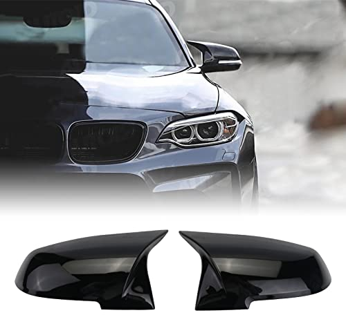 BONRYAN 1 Paire de Cache rétroviseur de remplacement pour BMW F20 F22 F23 F30 F31 F32 F33 F36 F87 M2 X1 E84 (Glossy Black)
