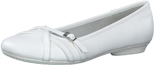 s.Oliver Damen Ballerinas mit Riemchen Elegant, Weiß (White), 37 EU