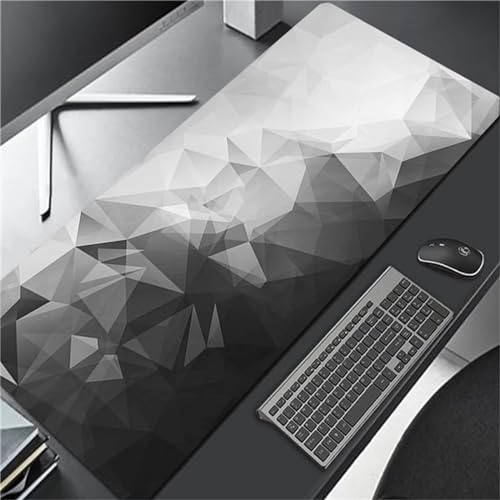 XXL Gaming Mauspad 1200x600x3mm - Mousepad Groß - Tischunterlage Large Size - Weiches Tastatur Matte - verbessert Präzision und Geschwindigkeit - Schwarz Weiß Geometrisch
