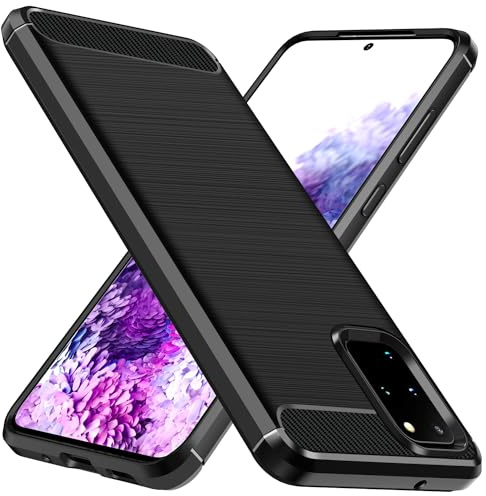 ivoler Silikon Hülle für Samsung Galaxy S20 4G / 5G, [Militärischer Schutz] Stoßfest Handyhülle, Dünne Weiche Flexible TPU Kratzfest Schutzhülle Anti-Fingerabdruck Case Cover, Schwarz
