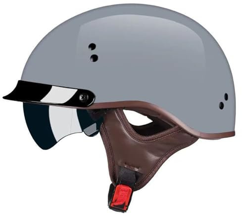 Mezzo Casco da Motociclista Retrò Portatile Jet Casco Moto Scodella Omologato ECE Sicurezza Estivo Caschi Demi Uomo Donna Vintage Caschi Cromwell 2,M
