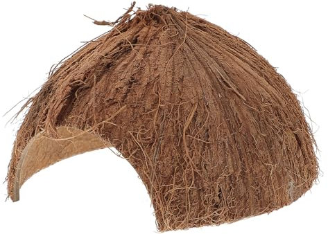 YARNOW Kokosnuss Schale Terrarium Natürliche Reptilienhöhle Unterschlupf Für Kleine Haustiere Krabbelunterschlupf Reptilienversteckhöhle Coconut Shell Habitat
