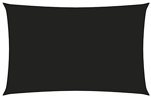 qohoio Sonnensegel Oxford-Gewebe Sonnensegel Terasse Markise Sonnenschirm Terrasse Rechteckig 4x7 m Schwarz