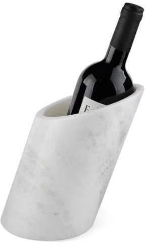 Marble Wine Bottle Chiller - Portable Tabletop Champagne Bucket Cooler for Cocktail Party Dinner Oblique