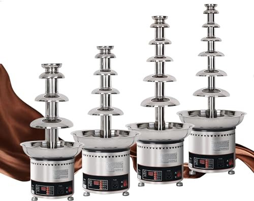 Large Capacity Chocolate Fountain Machine, 4/5/6/7 Tiers Commercial Chocolate Fondue Waterfall with Temperature Control, Sauce Heater for Party Restaurant Wedding Buffet Equipment,5 Tier