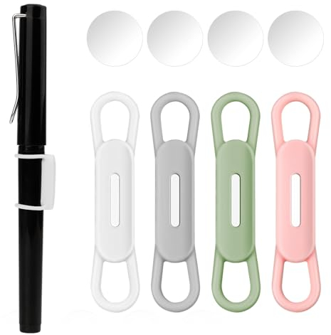 JJUNW 4 Stück Magnetischer Stifthalter, Mehrfarbig Silikon Magnetischer Bleistifthalter Pen Holder Clip Tragbarer Stifthalter Magnetisch für Schreibtisch Kühlschrank Whiteboards Büro