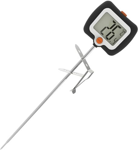Hoquare 25cm Probe Digital Food Thermometer, Jam Thermometer with Pot Clip, LCD Display, 180° Rotating High Accuracy Instant Read Candy Milk Meat Thermometer for Frying, Grilling, Cooking