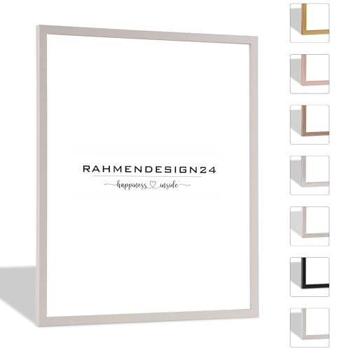 Rahmendesign24 Bilderrahmen Nero 15x21 (DIN A5) Weiß (Matt) Fotorahmen, Wechselrahmen, Posterrahmen, Puzzlerahmen, schmaler Bilderrahmen