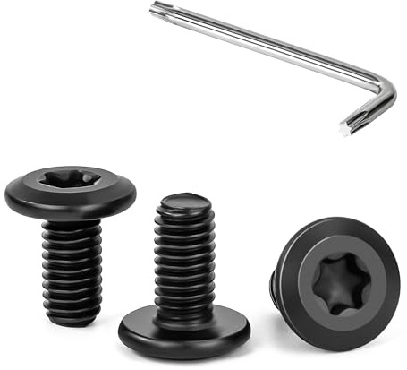 Tunejoy 30 Pezzi Viti a Testa Piatta Torx Nero M6 x 12 mm Vite a Testa Esagonale Bulloni in Acciaio Inox A2 V2A Bulloni per Mobili con Chiavi a T30 Filettatura Completa