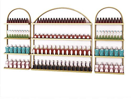 Nagellackregal mit 4 Ebenen für die Wand, montierbarer Nagellack-Organizer aus Metall, Präsentationsregal für ätherische Öle, Nagelladenregal, Fingernagellackhalter, hängende Kosmetikvitrine