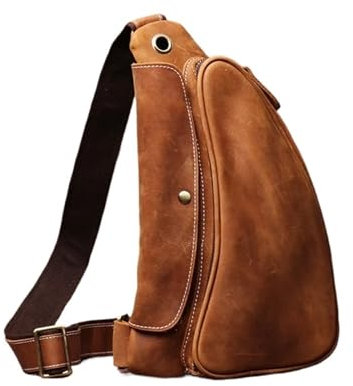 BAOPENA Sling Rucksack Brusttasche for Herren, Umhängetasche, Outdoor, Wandern, Sport, Sling-Taschen Crossbody Brusttasche(Brown)
