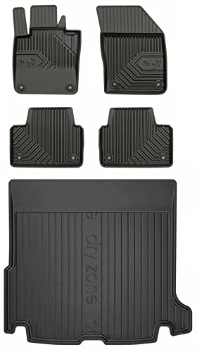 MOTOS Kit de tapis de voiture et de tapis de coffre en caoutchouc pour Volvo V60 II depuis 2018 Améliorez votre confort de voyage avec tapis antidérapant voiture 3D- Tapis de sol voiture tous temps, p