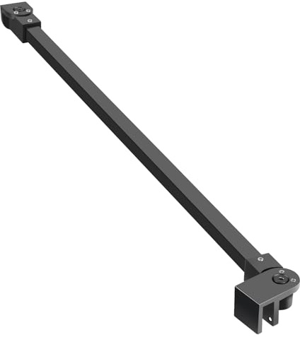 SVNR Support de paroi de douche de 50 cm avec angle rotatif flexible à 180 °, barre de stabilisation de douche pour épaisseur de verre de 6 à 10 mm, barre d'appui rotative en acier inoxydable pour