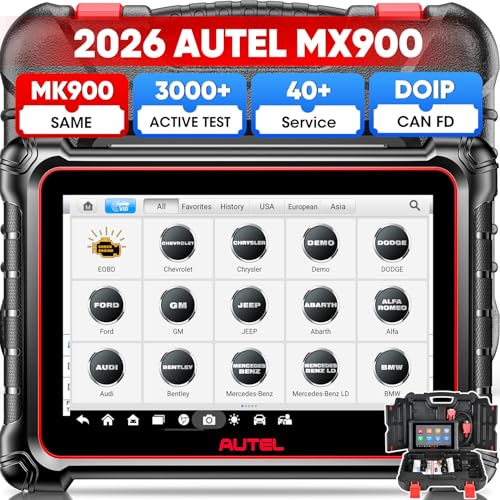 Autel MaxiCheck MX900 OBD2 Scanner, 2026 Bidirectional Diagnostic Tool with 3000+ Active Test, DoIP& CAN FD, 40+ Service, Function as MK900 MK900BT, Up of MK808BT MK808S MX808S, All-Sys Diagnose, 11OS