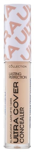 Collection Cosmetics Lasting Perfection Ultra Cover Concealer, Up to 16hr Wear, XL Applicator, Buttermilk Warm, 5.5ml