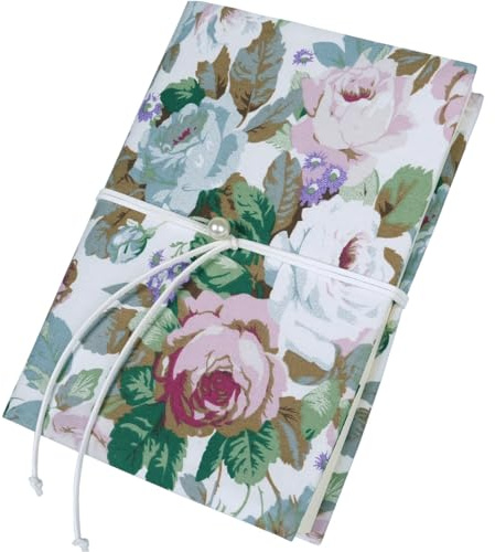MAMUNU A5 Buchumschlag mit Blumenmotiv, Waschbarer Wiederverwendbarer Buchschutz, Buchhüllen aus Stoff mit MultiRose, Handgefertigte Bucheinband Dekorativer Buchschutz Für die Meisten