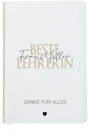 Manufaktur Liebevoll Lehrerin Geschenk Notizbuch mit Namen Lehrerin Abschiedsgeschenk beste Lehrerin Geschenk Abschied Schule DIN A5 Notizheft Dankeschön Geburtstag Weihnachten (Lehrerin)