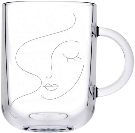 Teeglas mit Frau Linienart + Namen, Gravur Geschenk für Freundin, Teetrinkerin, modernes Teeglas, mod. Design, Geschenkidee personalisiert