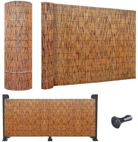 MZQMK Pantalla De Caña For Jardín Valla De Privacidad Cañizo Jardin Ocultacion para Privacidad, Jardín, Patio, Balcón(0.61x5m/2x16.4ft)